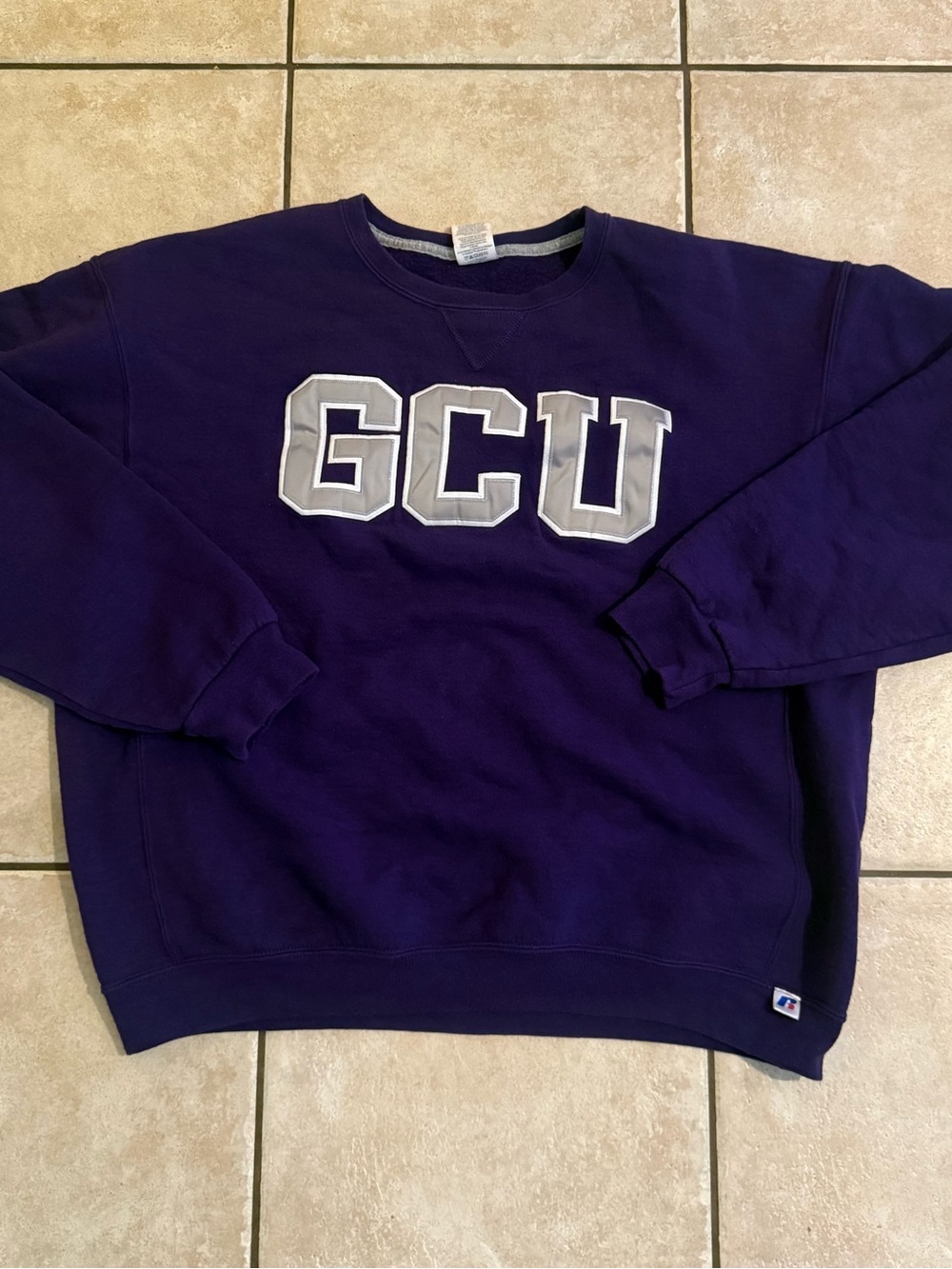 Russell Athletic Purple Crewneck Sweatshirt with Gray/White GCU Letters